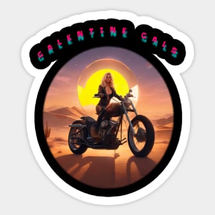 Galentines gal in the desert at sunset Sticker